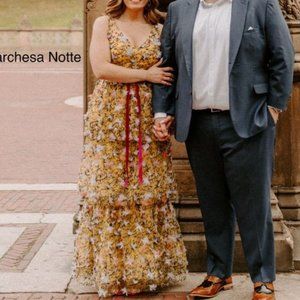 Marchesa Nottee Tiered Embellished Tulle Gown